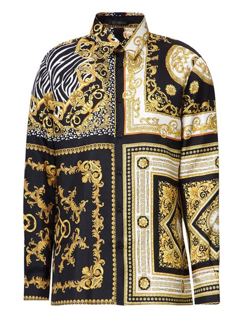 versace pattern shirt|versace print shirt men.